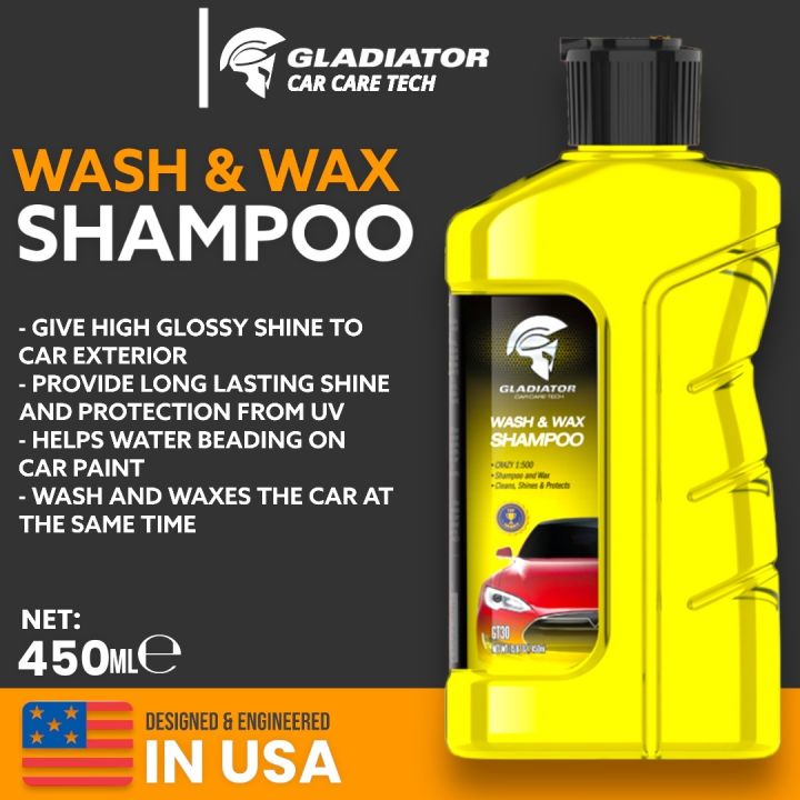Car Shampoo - Wash Wax & Foaming Shampoo Liquid 450ml for Gloss and Shine