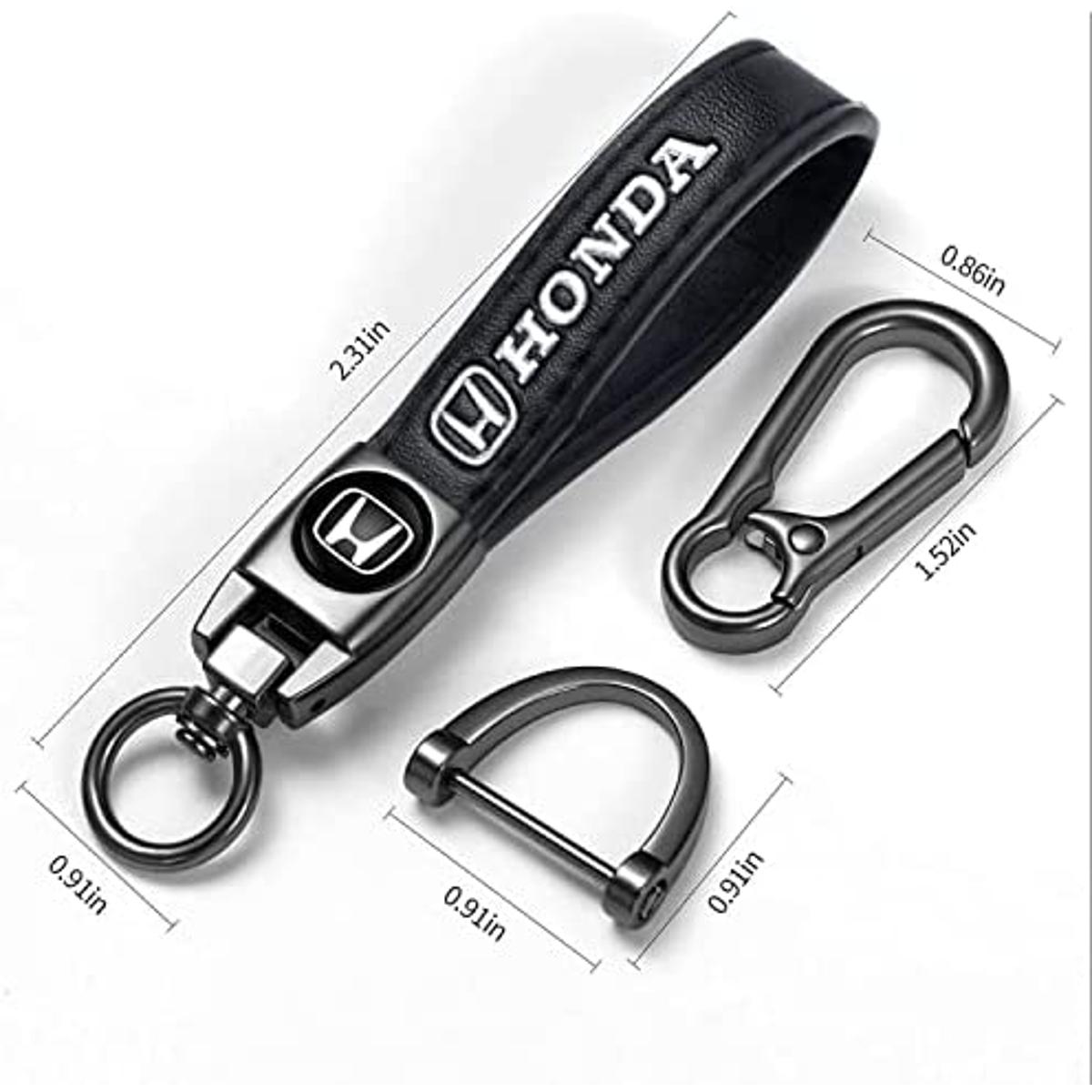 Leather car logo Keychain Honda