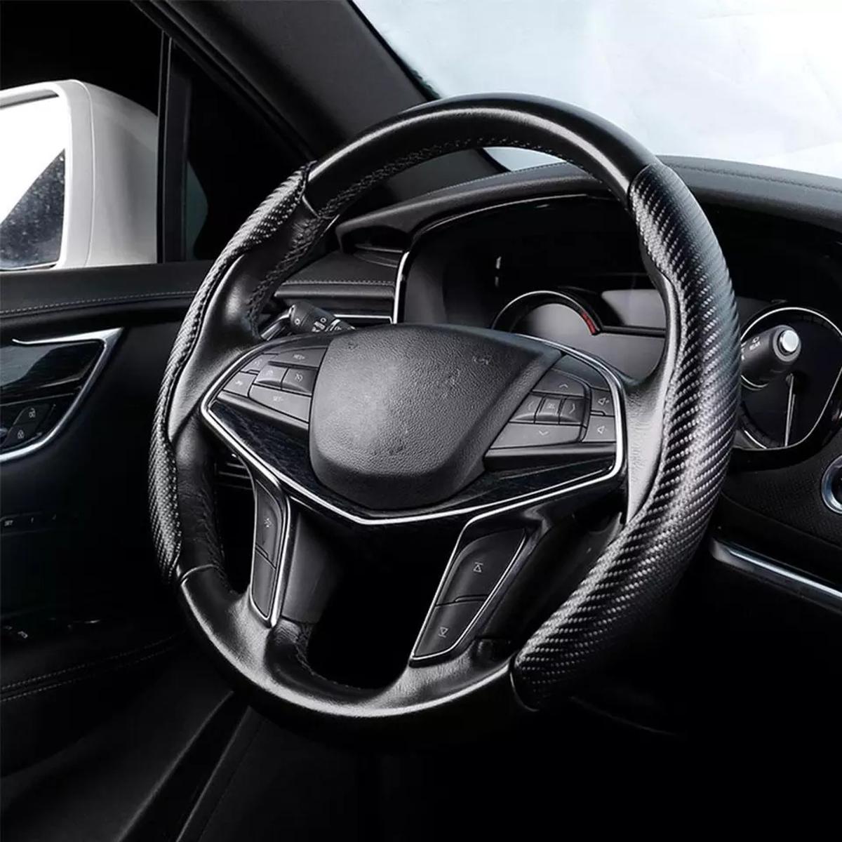 Carbon fiber steering wheel cover