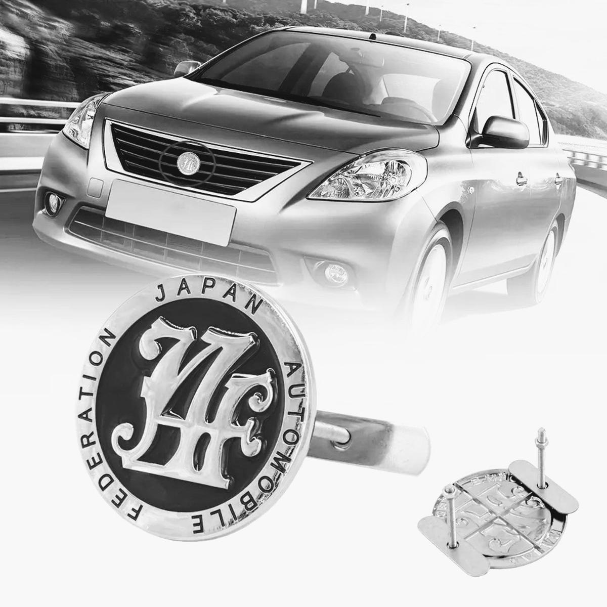 Car 3D Metal Front Grill Badge Emblem with JAF Logo Car Accessories
