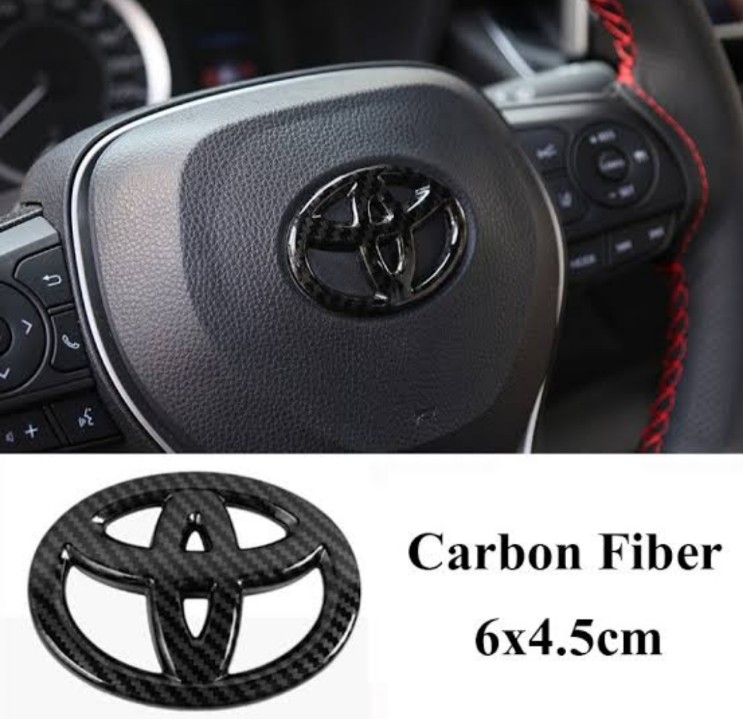Toyota এর জন্য কার্বন ফাইবার স্টিয়ারিং হুইল লোগো - car accessories