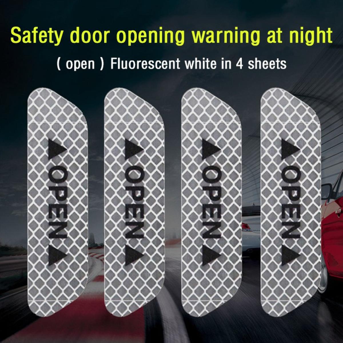 Car Stickers Car Door Sticker Decal Warning Tape Car Reflective Stickers Reflective Strips Safety Mark Automobile Stickers