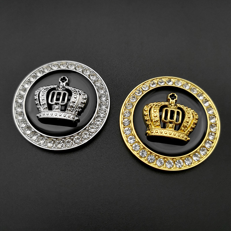 Metal Car Styling Decoration Stickers Crystal Crown Personality Car Body Sticker Accessories
