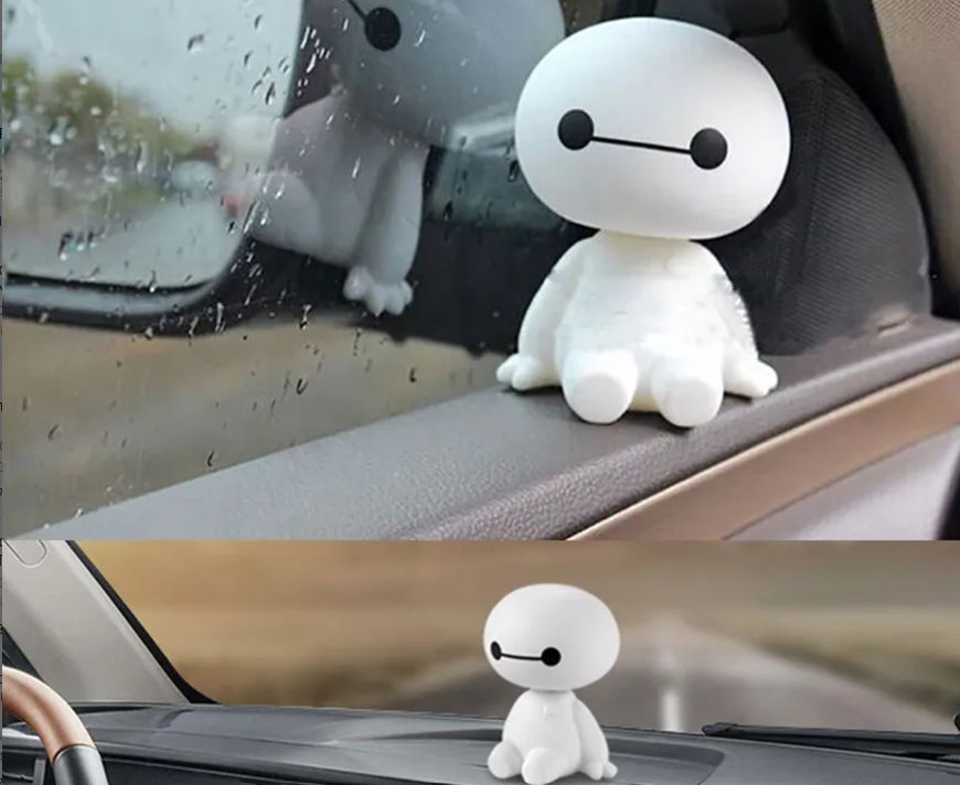 Cartoon Baymax Robot Shaking Head Figure Car Ornaments Auto Interior Decorations