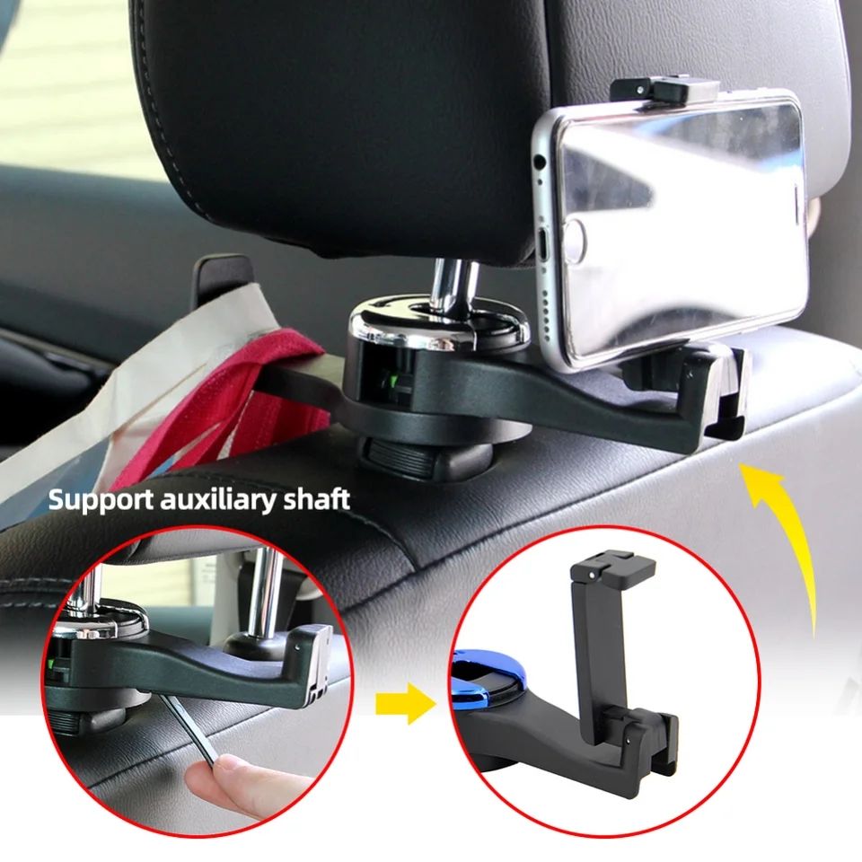 Car Seat Back Hook Bag Storage Headrest Hanger Phone Holder Bracket