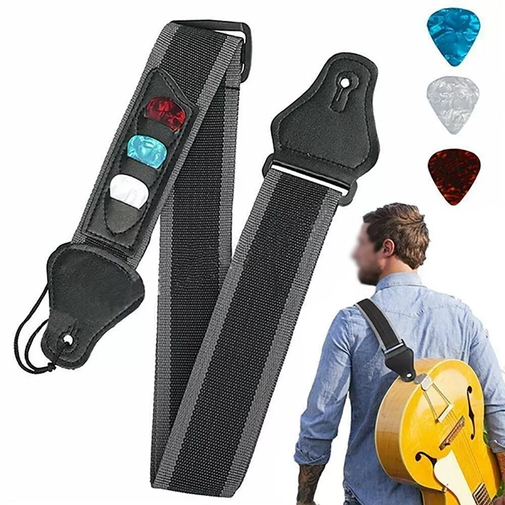 Guitar Strap with Picks Pocket Perfect for Guitar Enthusiasts
